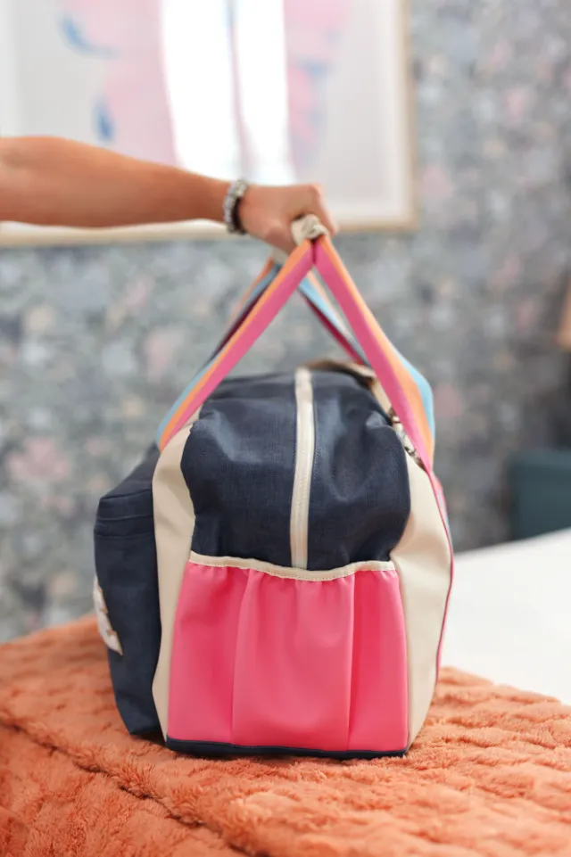 Duffle- Denim Print Color Block
