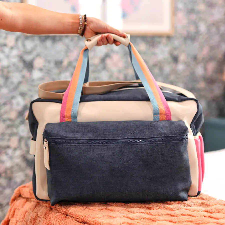 Duffle- Denim Print Color Block