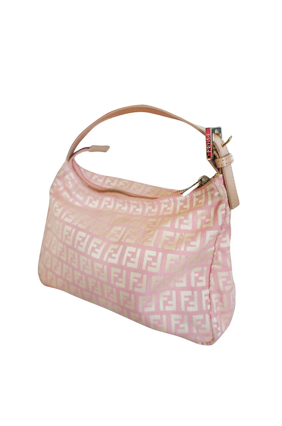 Early 2000s Pink and Gold Fendi Logo Mini Bag