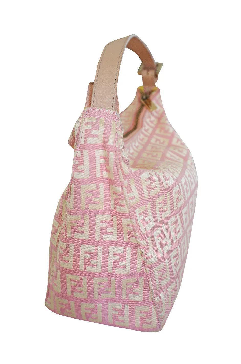 Early 2000s Pink and Gold Fendi Logo Mini Bag