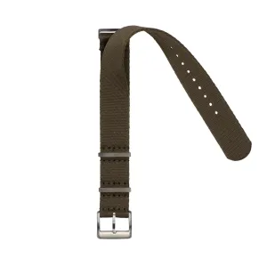 Eco-Friendly  Nylon Military  Watch Strap -  Dark Green - Dark Green Stitches