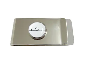 EKG with Heart Pendant Money Clip