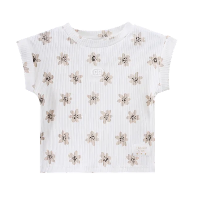Ellie Embossed Tee Cream Print