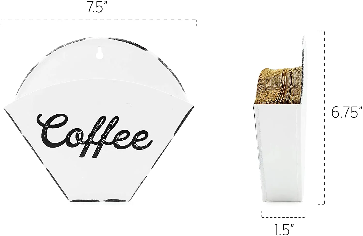 Enamelware Coffee Filter Holder (White, Cone-Shape, Case of 48)