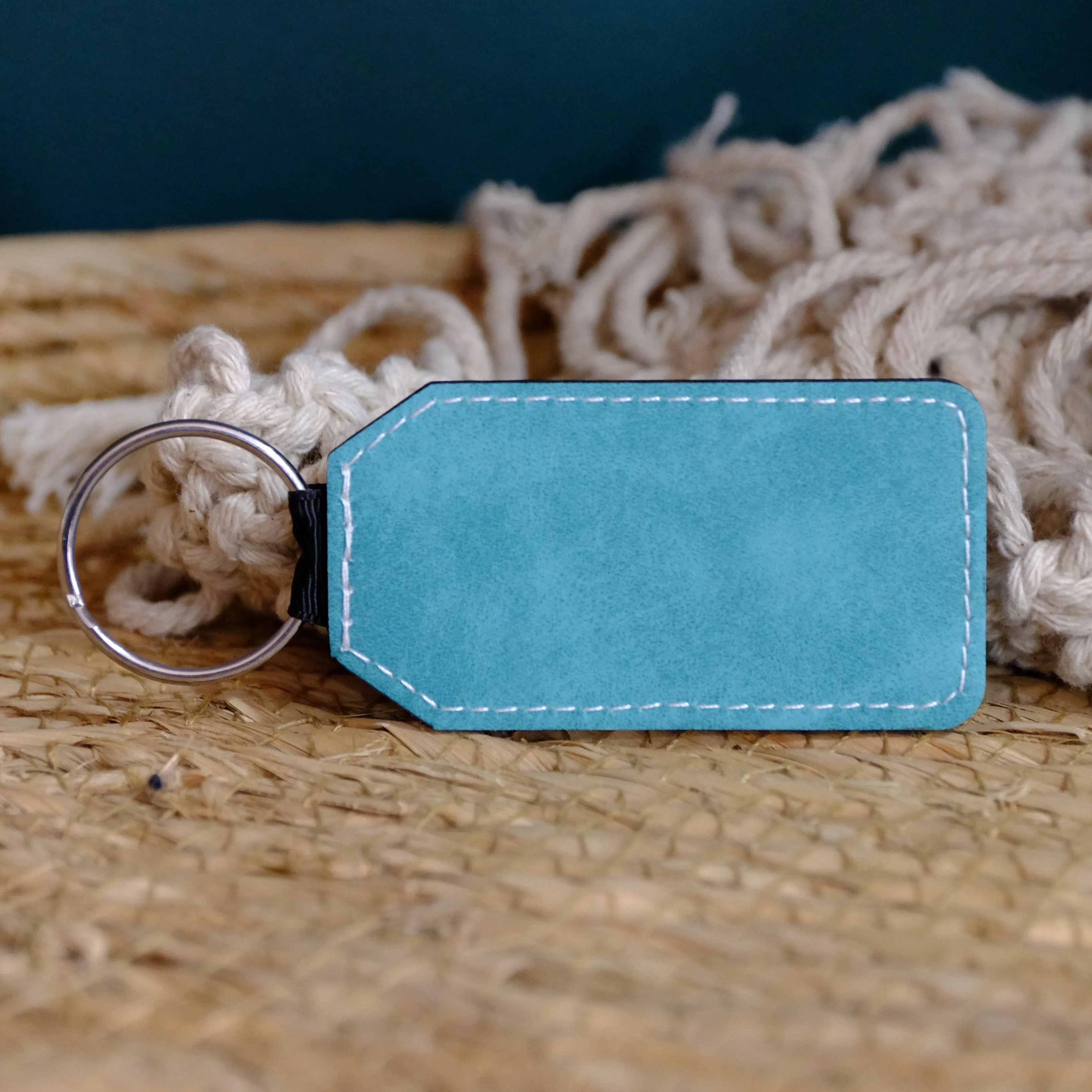 Faux Leather Keyring - Dad - personalised message