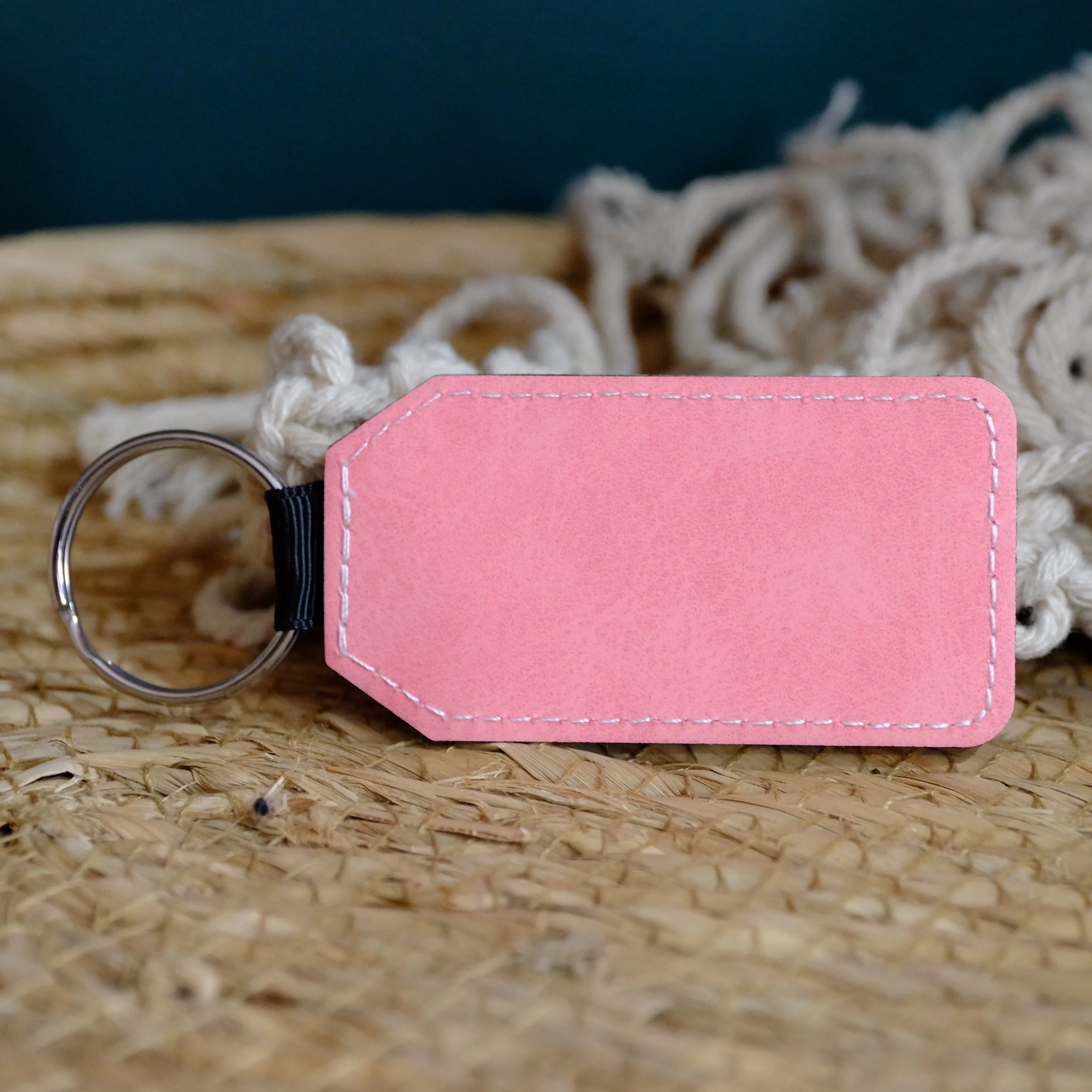 Faux Leather Keyring - Dad - personalised message
