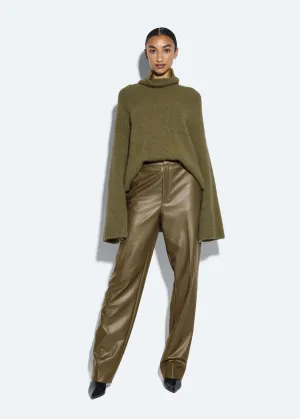 Faux Leather Tapered Trouser