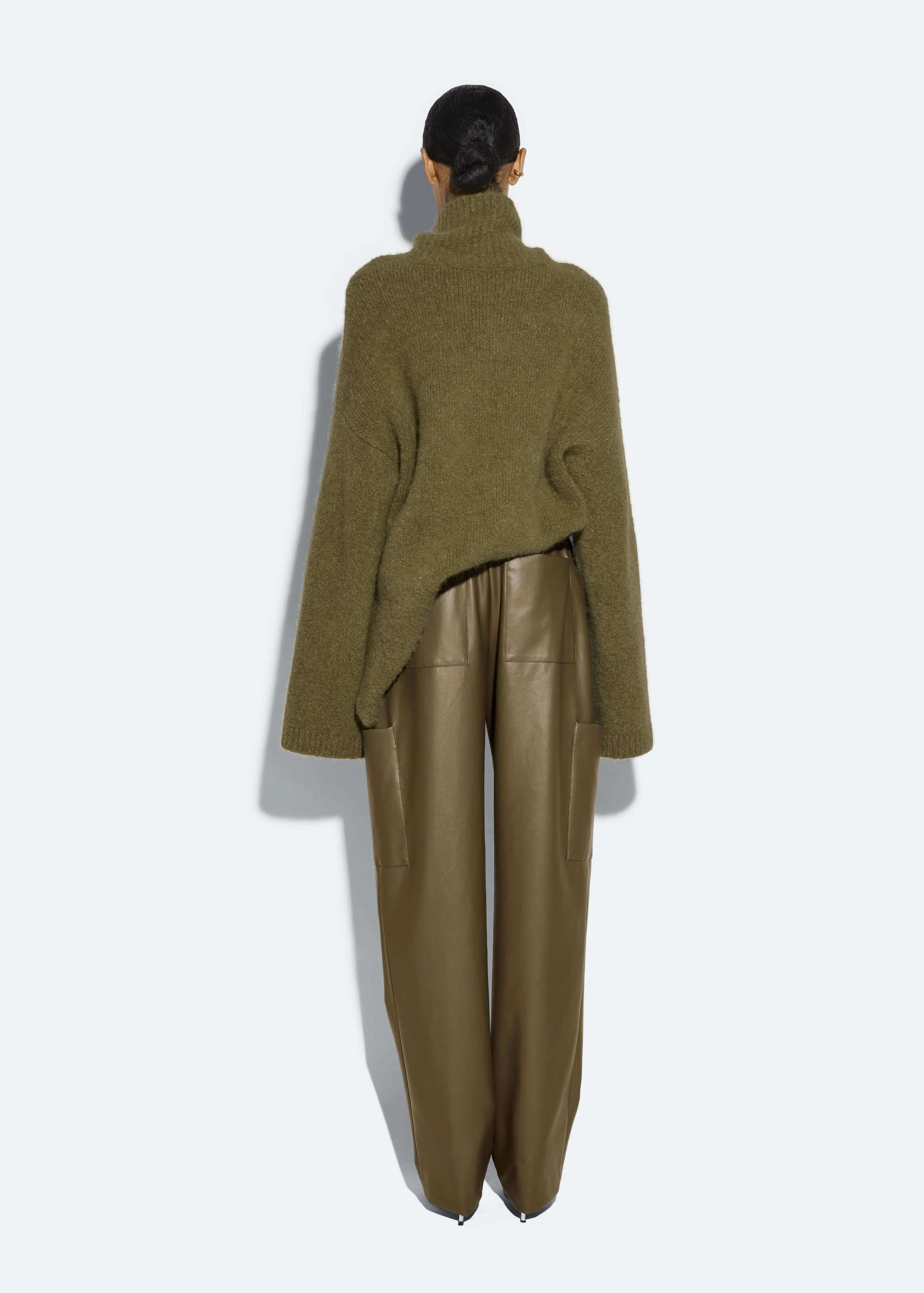 Faux Leather Tapered Trouser