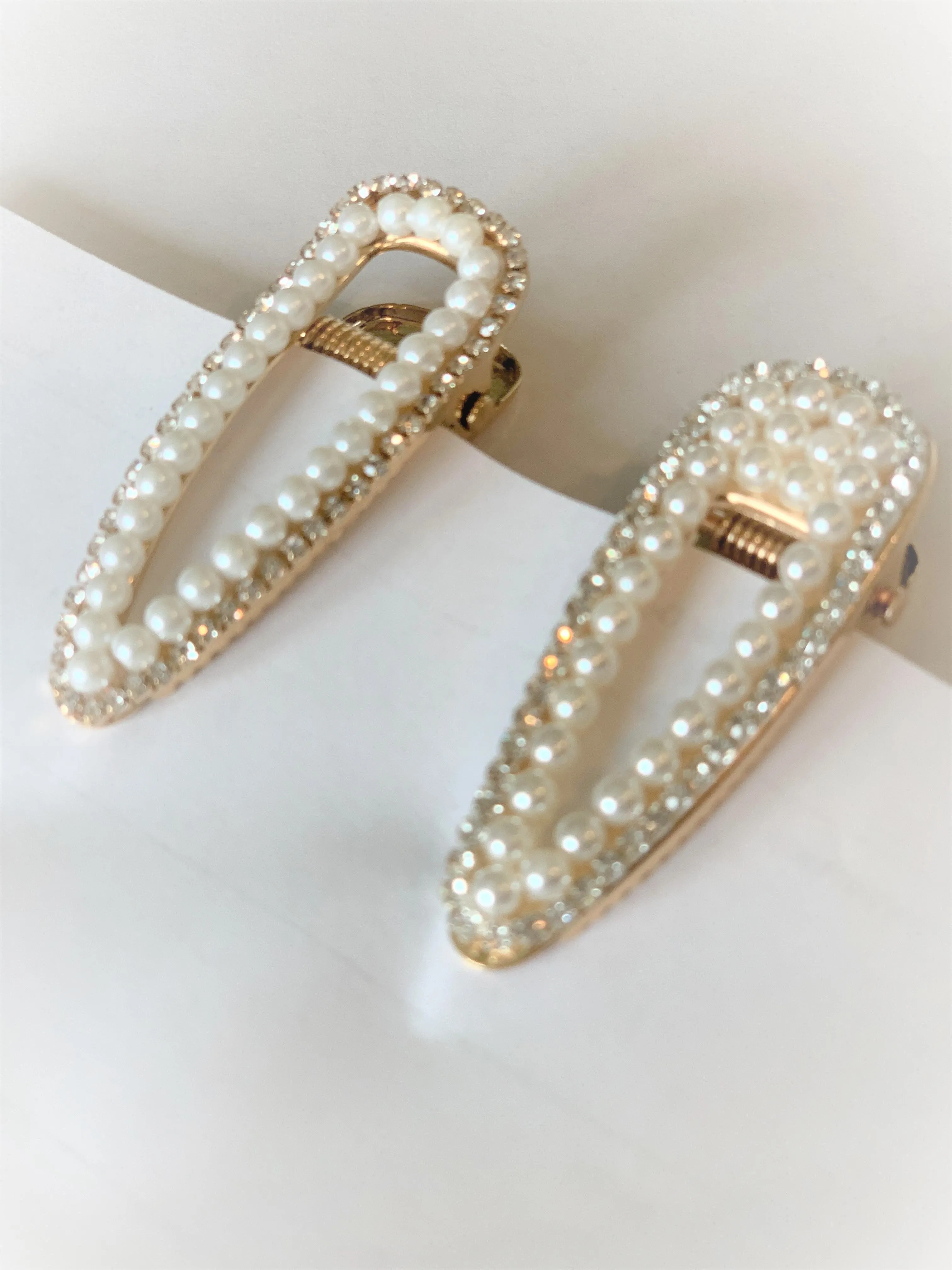 Faux Pearl and Rhinestone Hair Clip