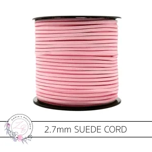 Faux Suede Cord ~ 2.7mm ~ Light Pink ~ 5 Metres