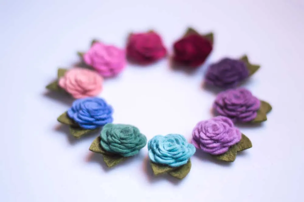 Felt 1 inch rose