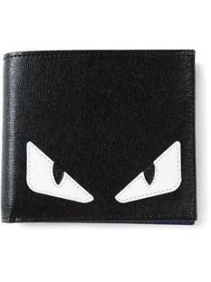 Fendi Monster Eyes Men's Wallet Black and White