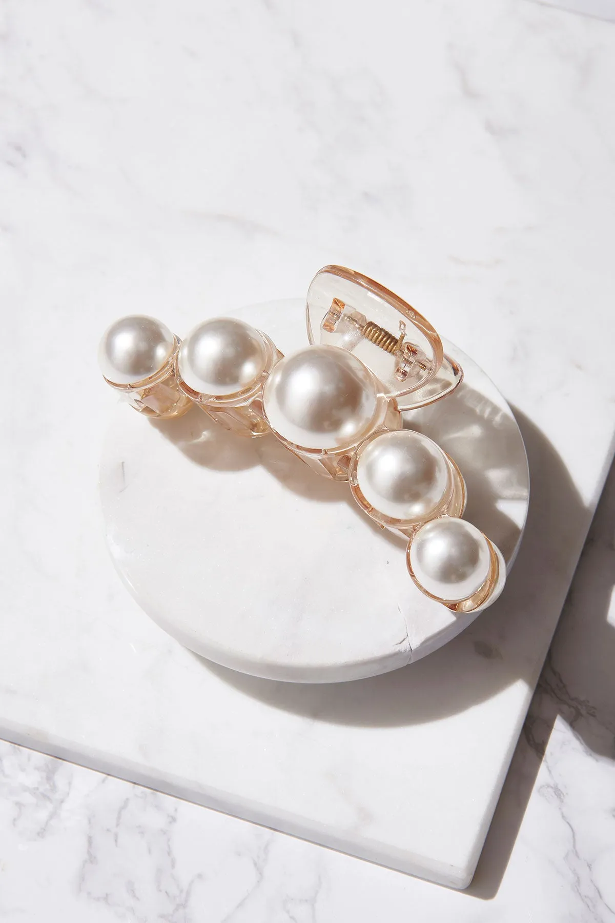 Five Faux Pearl Clip