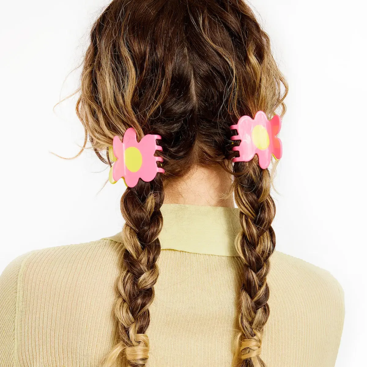 Flower Claw in Yellow   Pink