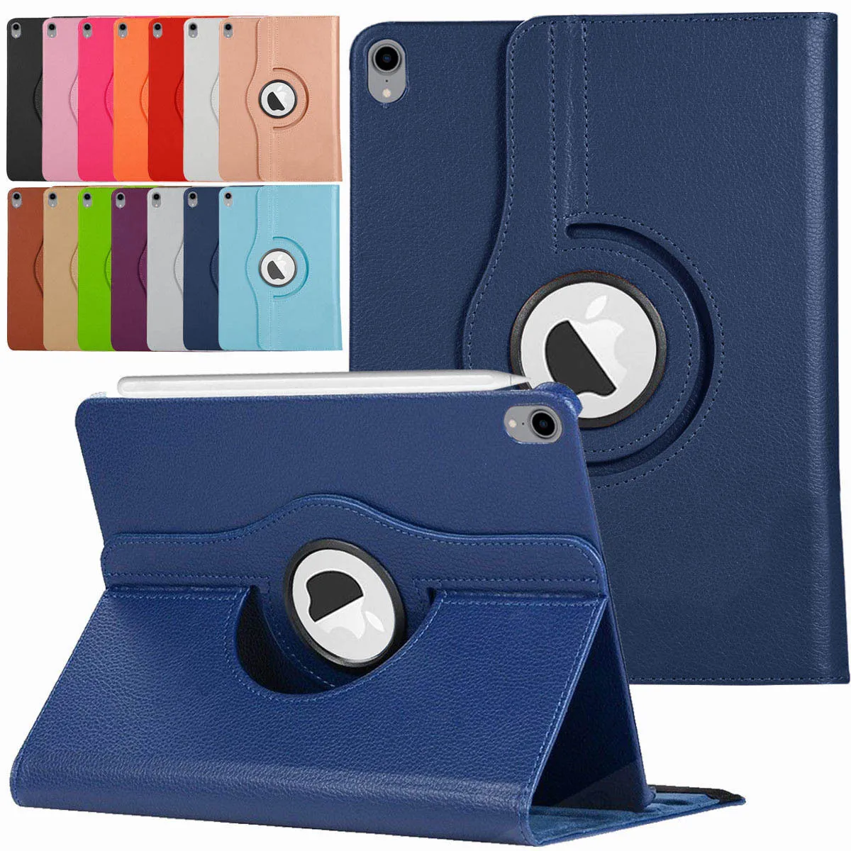 for Apple iPad Pro 11 / 12.9 3rd Gen 2018 360 Rotating Leather Smart Case Cover sky blue