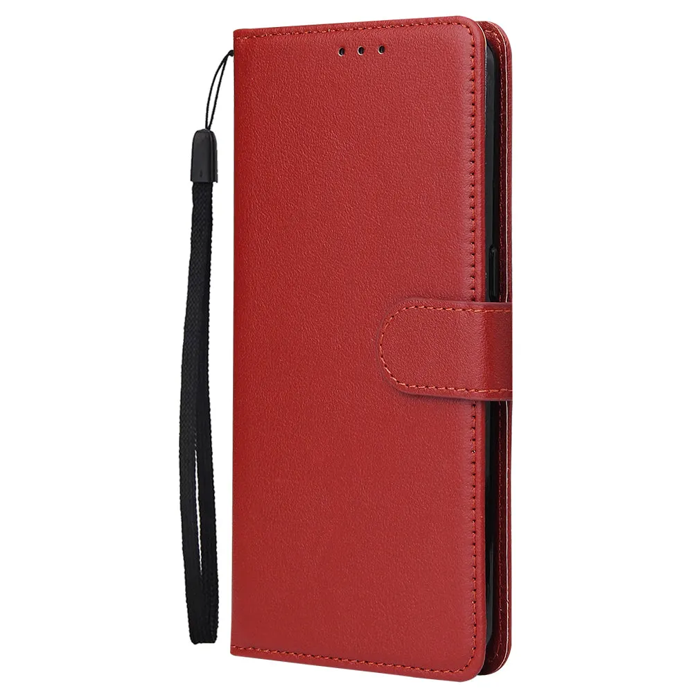 For OPPO A8 / A31/Realme XT / X2 Mobile Phone Case PU Buckle Closure Wallet Design Cards Slots All-round Protection Phone Cover  blue