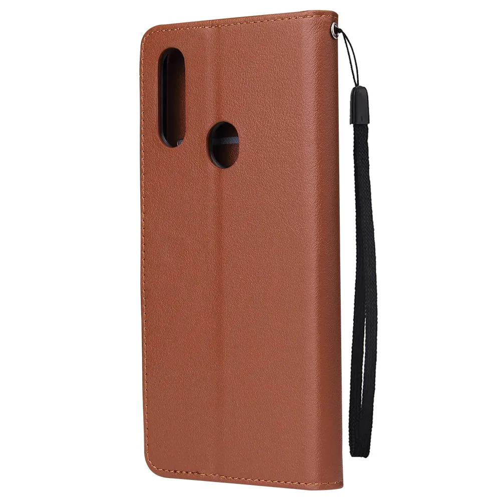For OPPO A8 / A31/Realme XT / X2 Mobile Phone Case PU Buckle Closure Wallet Design Cards Slots All-round Protection Phone Cover  blue
