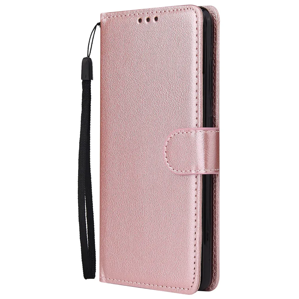 For Samsung A71 Phone Case PU Leather Shell All-round Protection Precise Cutout Wallet Design Cellphone Cover  Red