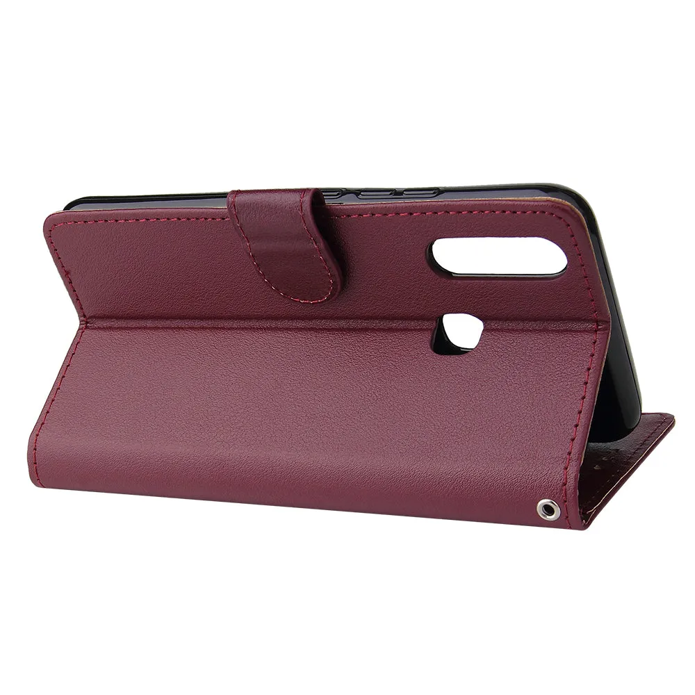 For VIVO Y17 Cellphone Cover PU Leather Shell All-round Protection Mobile Phone Case Precise Cutout Wallet Design Stand Function Blue