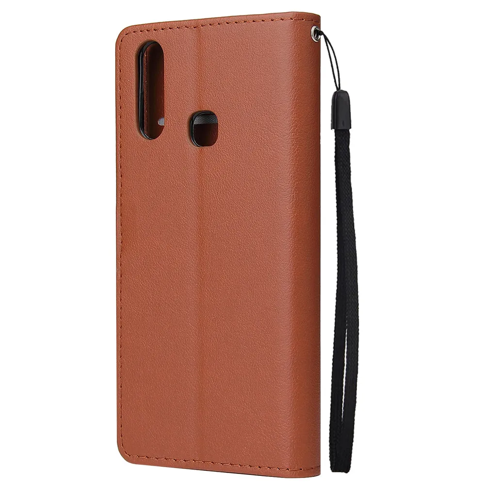 For VIVO Y17 Cellphone Cover PU Leather Shell All-round Protection Mobile Phone Case Precise Cutout Wallet Design Stand Function Blue
