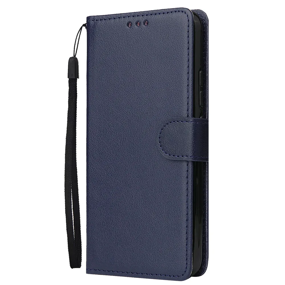 For VIVO Y17 Cellphone Cover PU Leather Shell All-round Protection Mobile Phone Case Precise Cutout Wallet Design Stand Function Blue