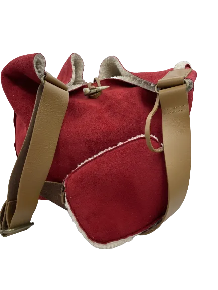 GAP Red Faux Suede Shoulder Bag & Coin Purse