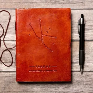 Gemini Zodiac Handmade Leather Journal