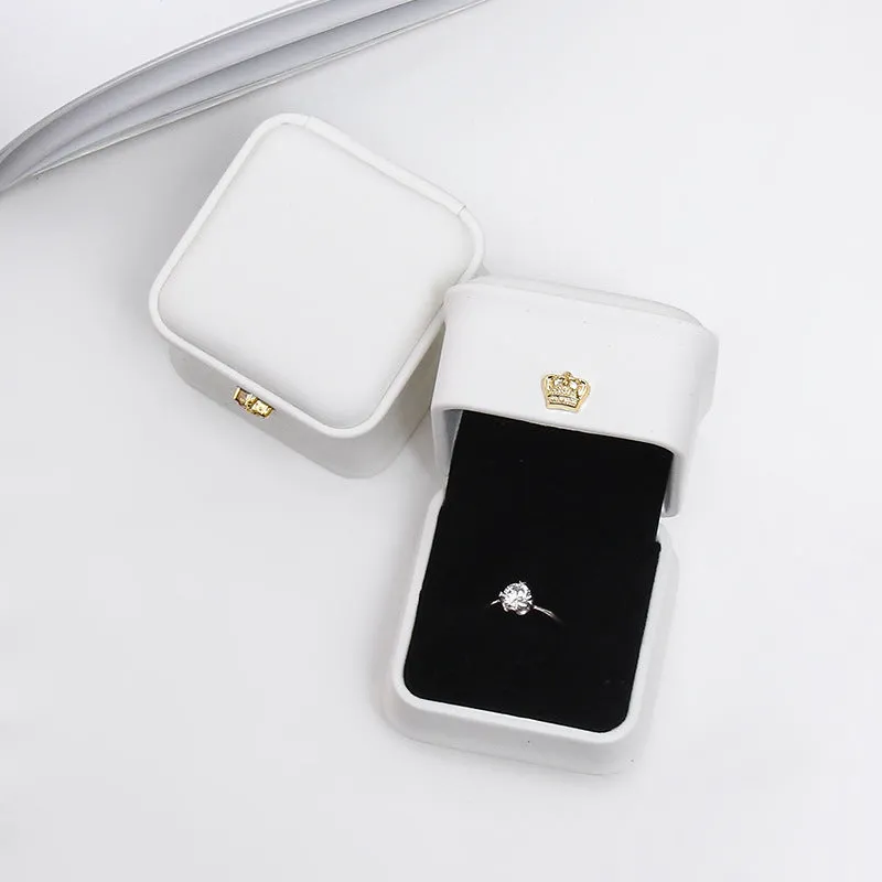 Gift Boxes - Premium - White PU Leather, Black Velvet Interior