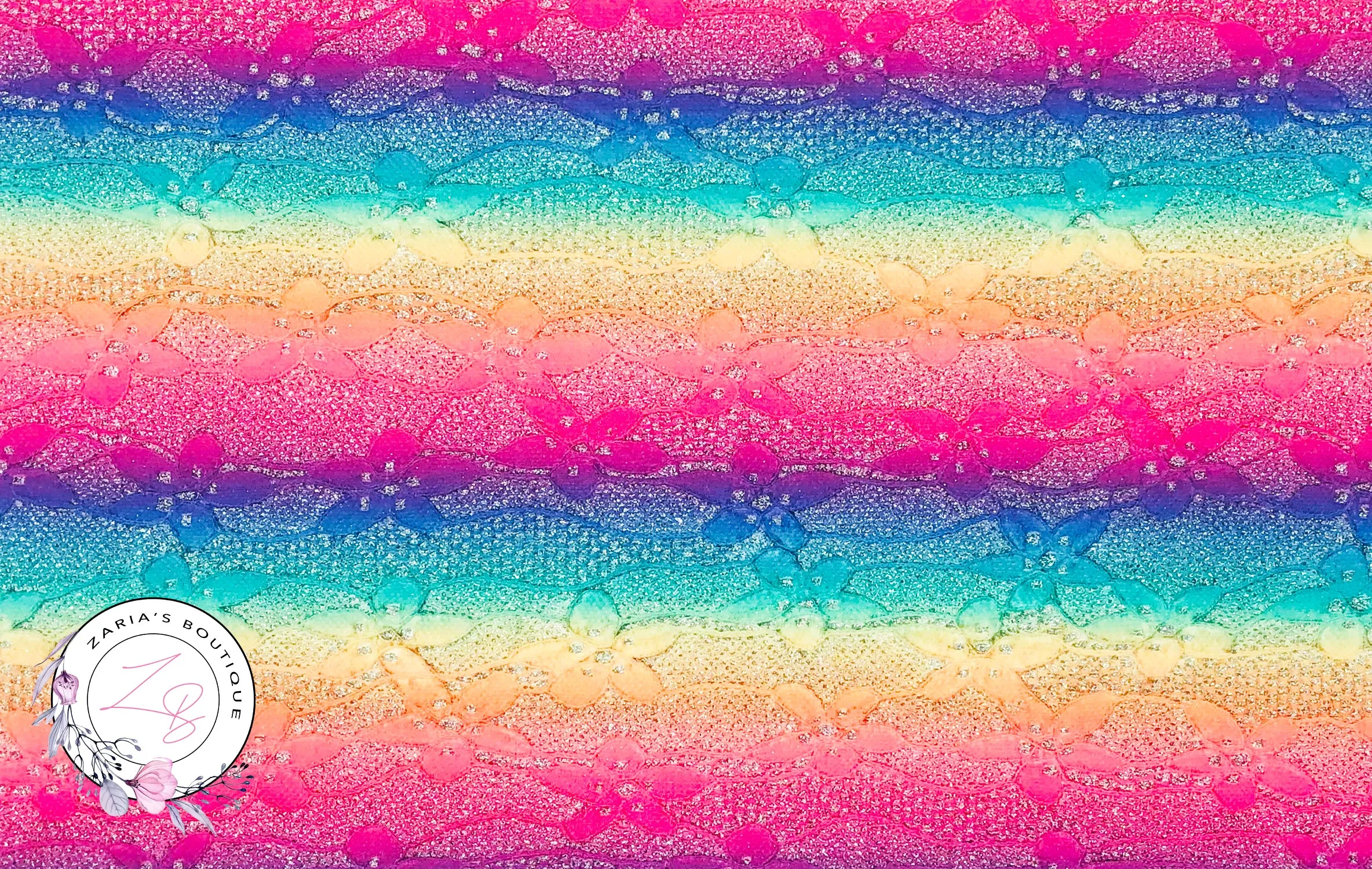 Glitter Stripe Rainbow Lace ~ 1.2mm