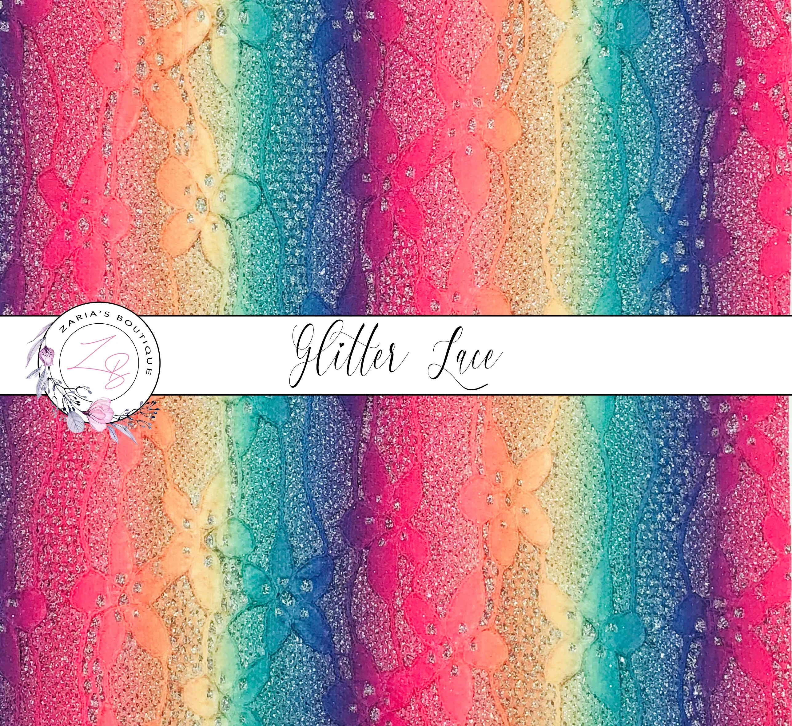 Glitter Stripe Rainbow Lace ~ 1.2mm
