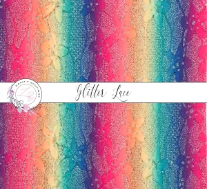 Glitter Stripe Rainbow Lace ~ 1.2mm