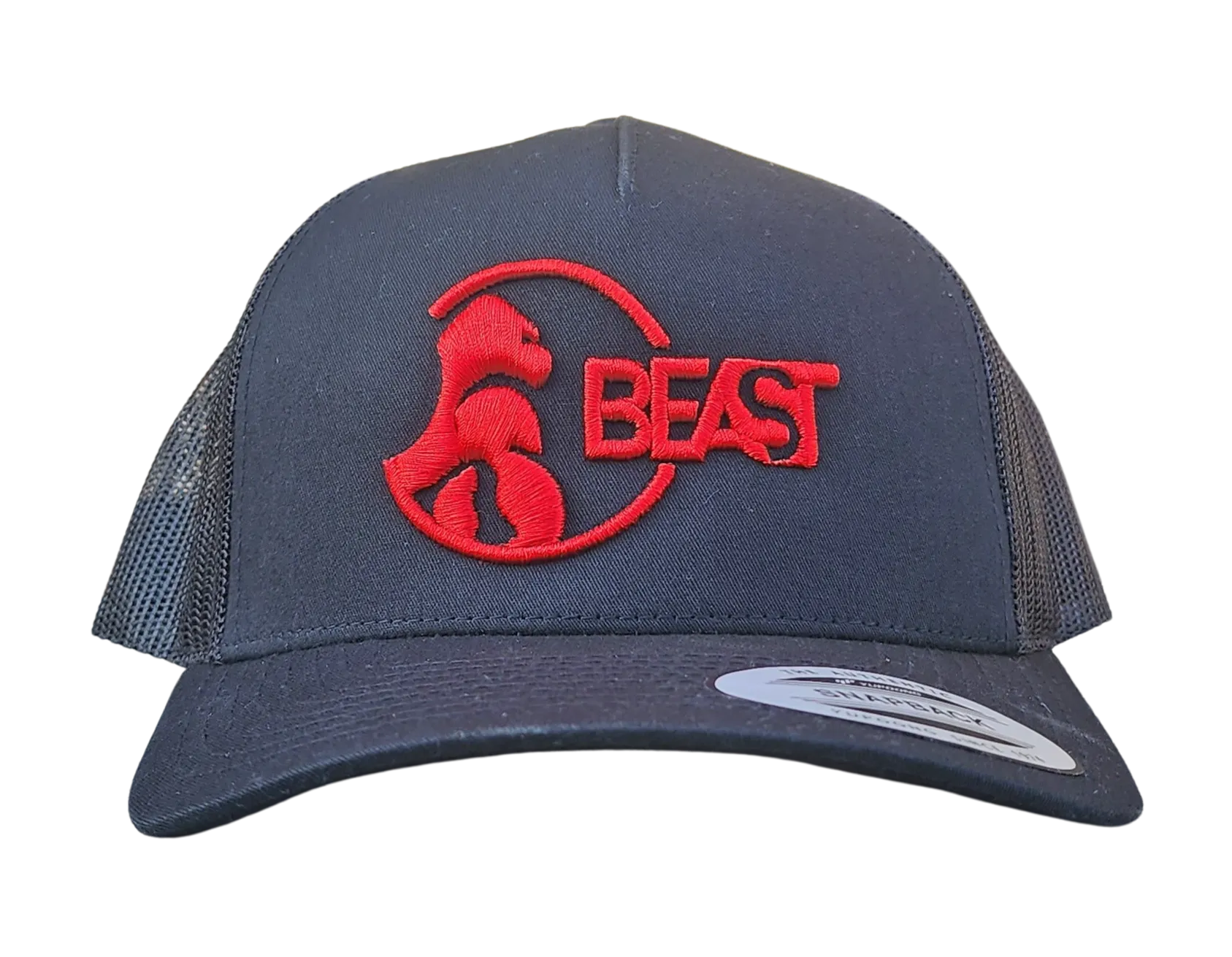 Gorilla Beast Black Trucker Mesh Snapback Cap (Various Logo Colors)