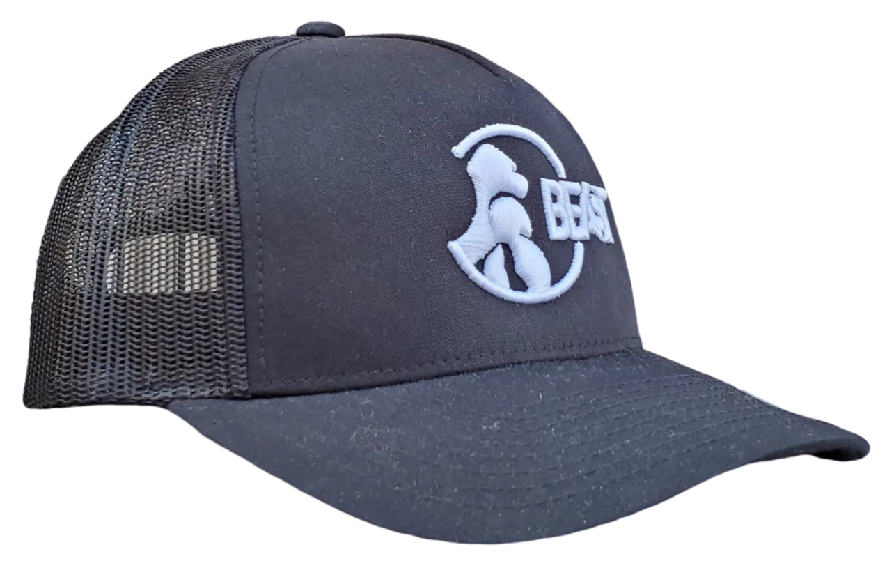Gorilla Beast Black Trucker Mesh Snapback Cap (Various Logo Colors)