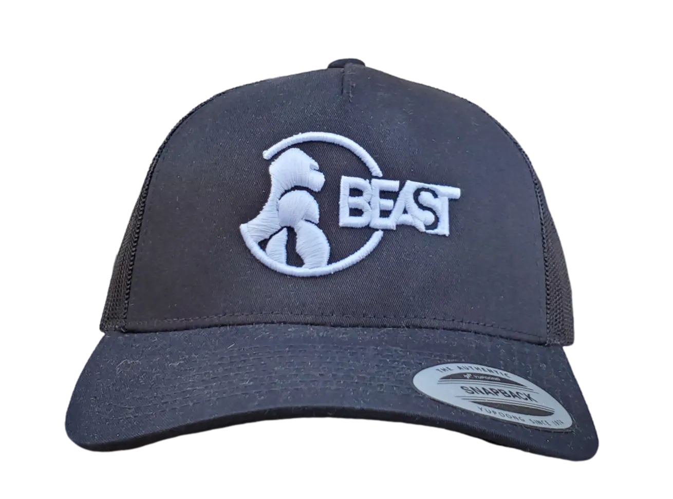 Gorilla Beast Black Trucker Mesh Snapback Cap (Various Logo Colors)