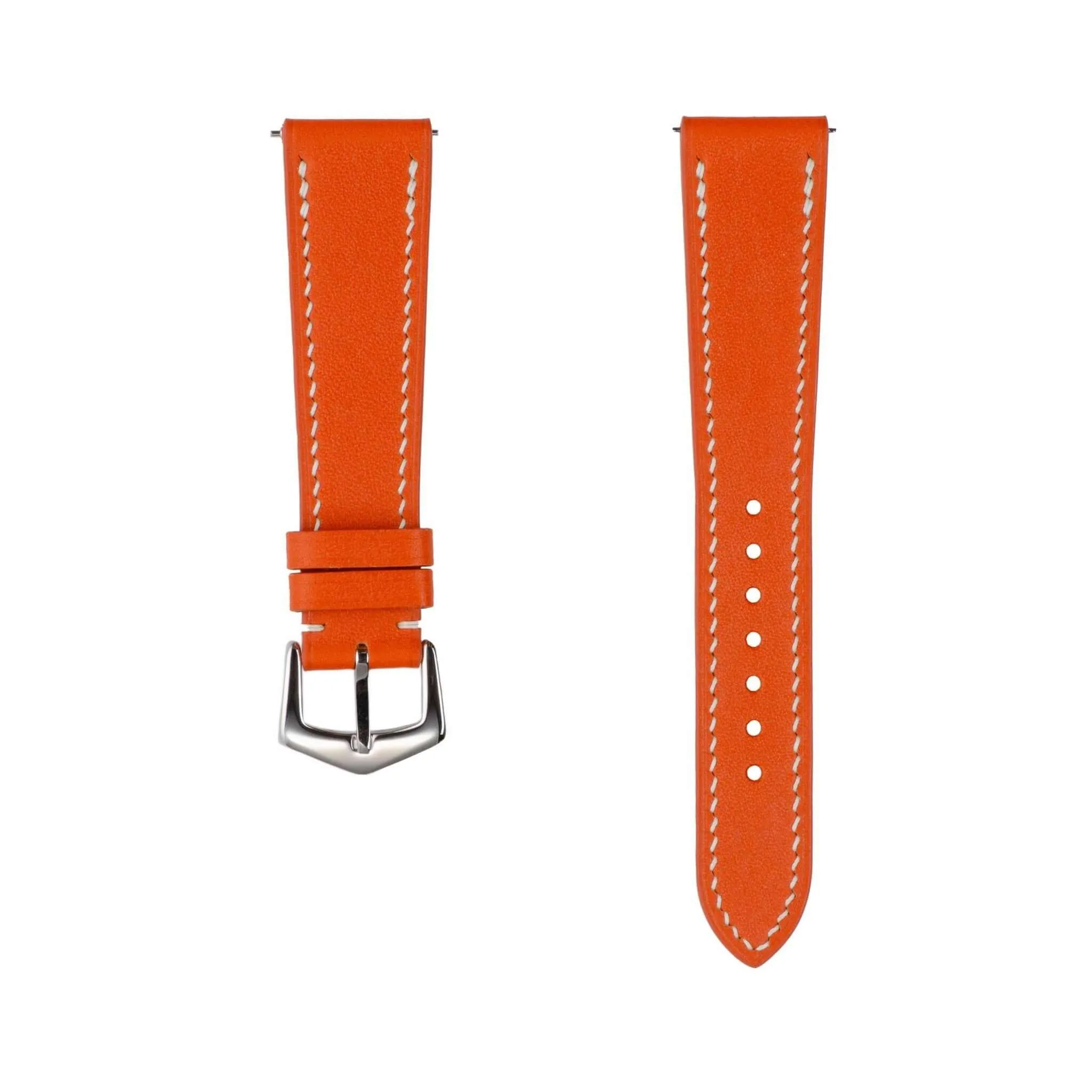 Grand Cavalier Cuir Orange Leather Watch Strap