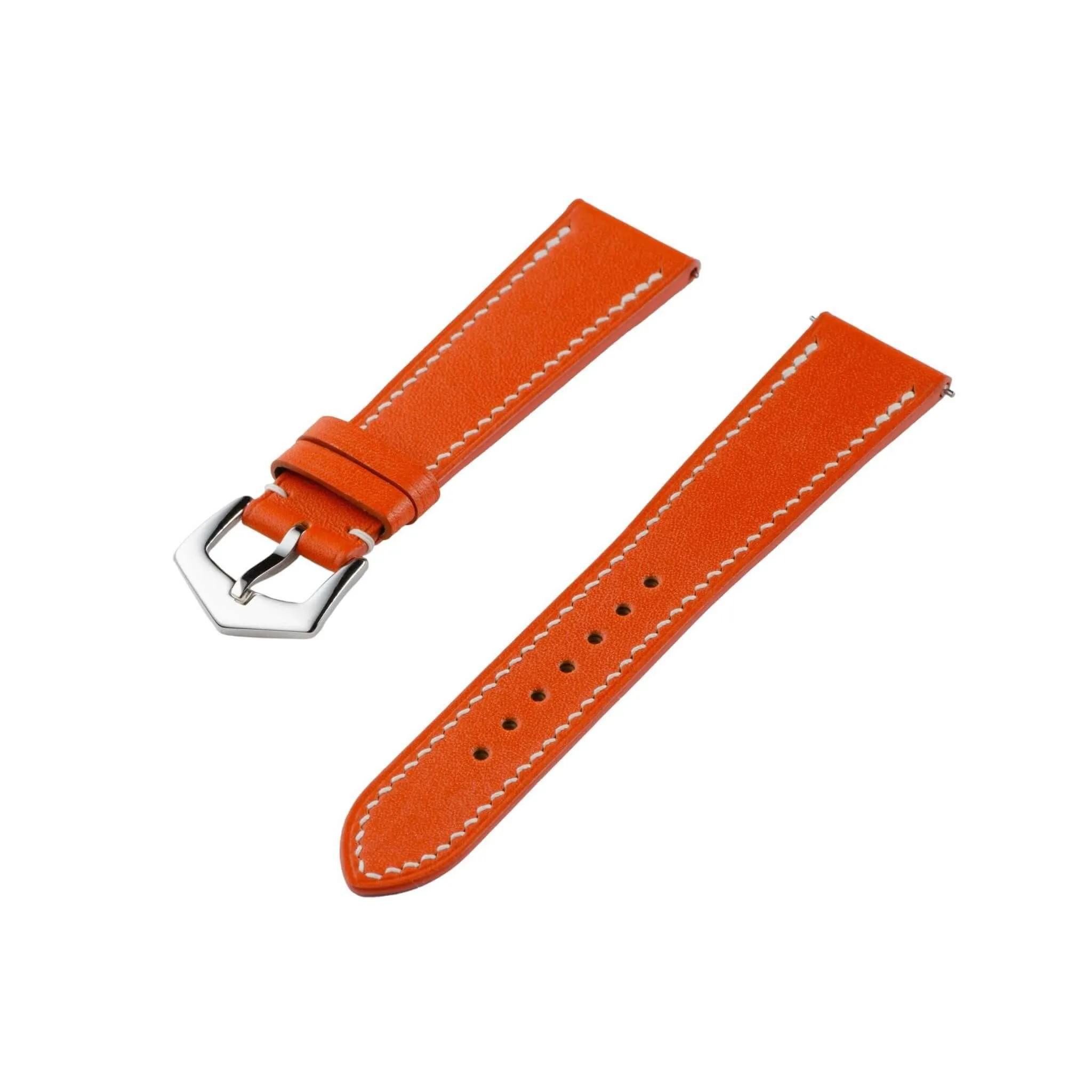 Grand Cavalier Cuir Orange Leather Watch Strap