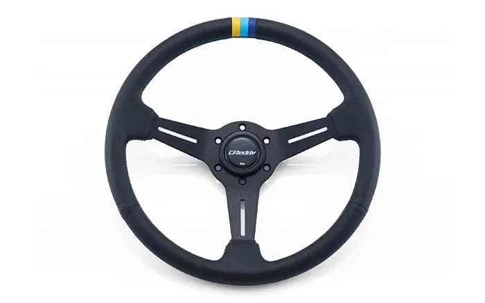 GREDDY SPORT STEERING WHEEL - 3 STRIPE MED DISH - (16600001)