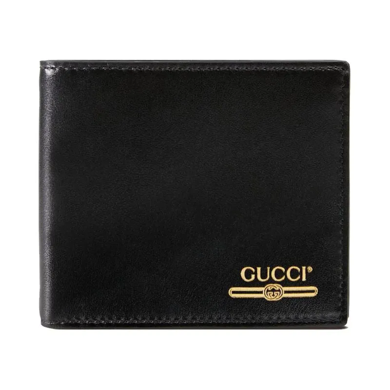 Gucci Leather Wallet with Gucci Logo (8 Card Slot) Black