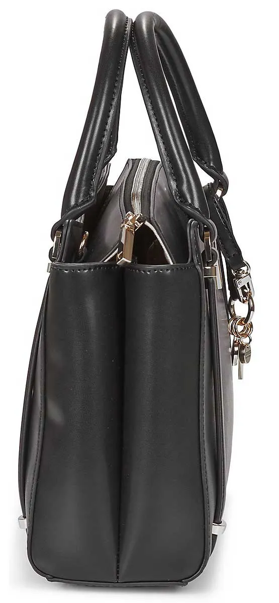 Guess Daryna 2 Compartment Satchel Bag In Black For Women