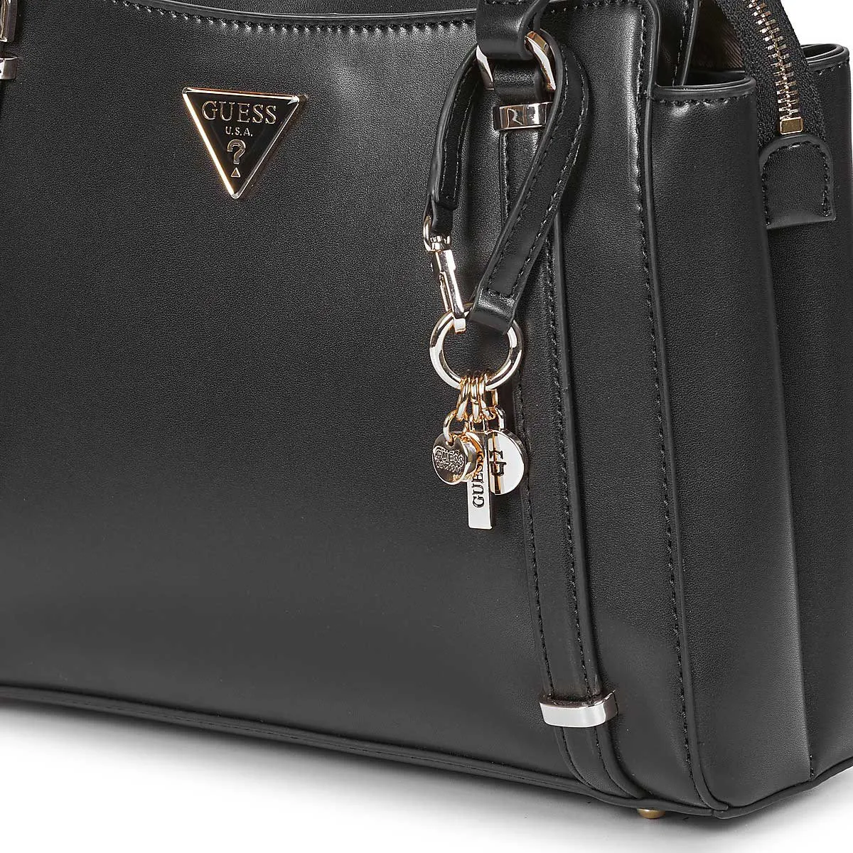 Guess Daryna 2 Compartment Satchel Bag In Black For Women