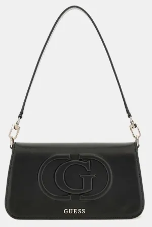 Guess Eco Mietta Flap Shoulder Bag In Black For Women