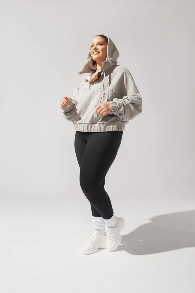 Half Zip Warm Up Hoodie - Heather Grey by POPFLEX®