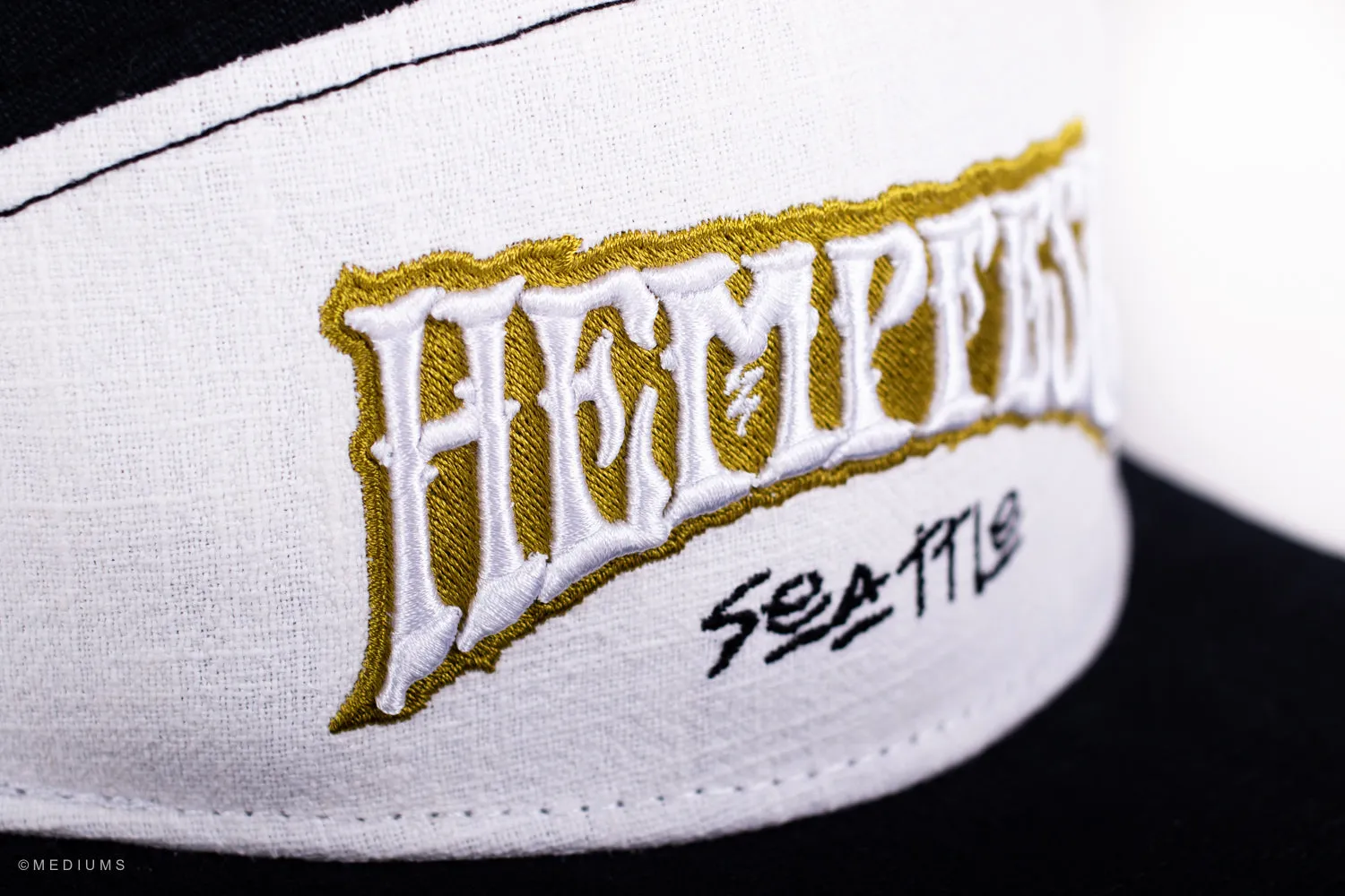 Hempfest 7 Panel Hat - Black