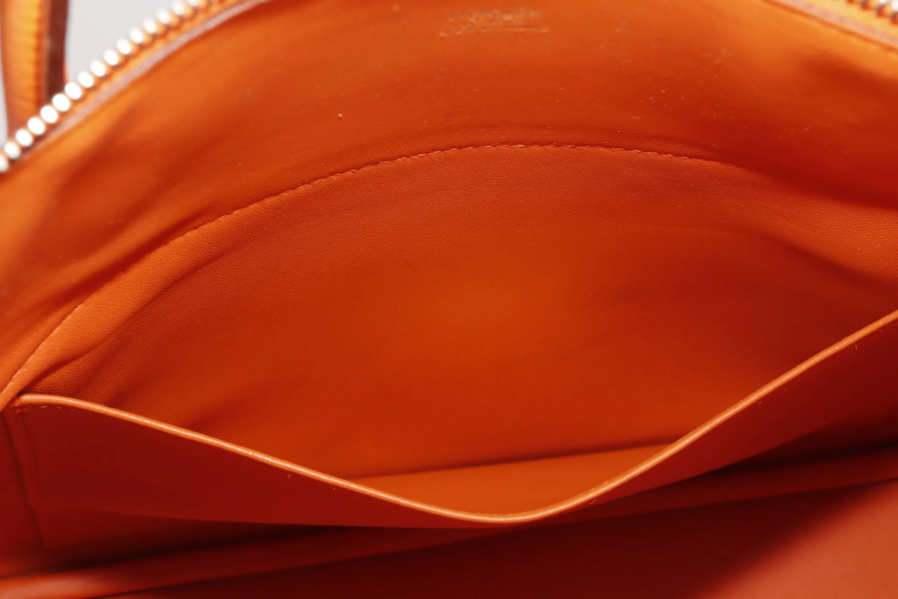 HERMES BOLIDE 31 (STAMP M (2009)) FEU COLOR CLEMENCE LEATHER, WITH KEYS, LOCK, STRAP, RAINCOAT & DUST COVER