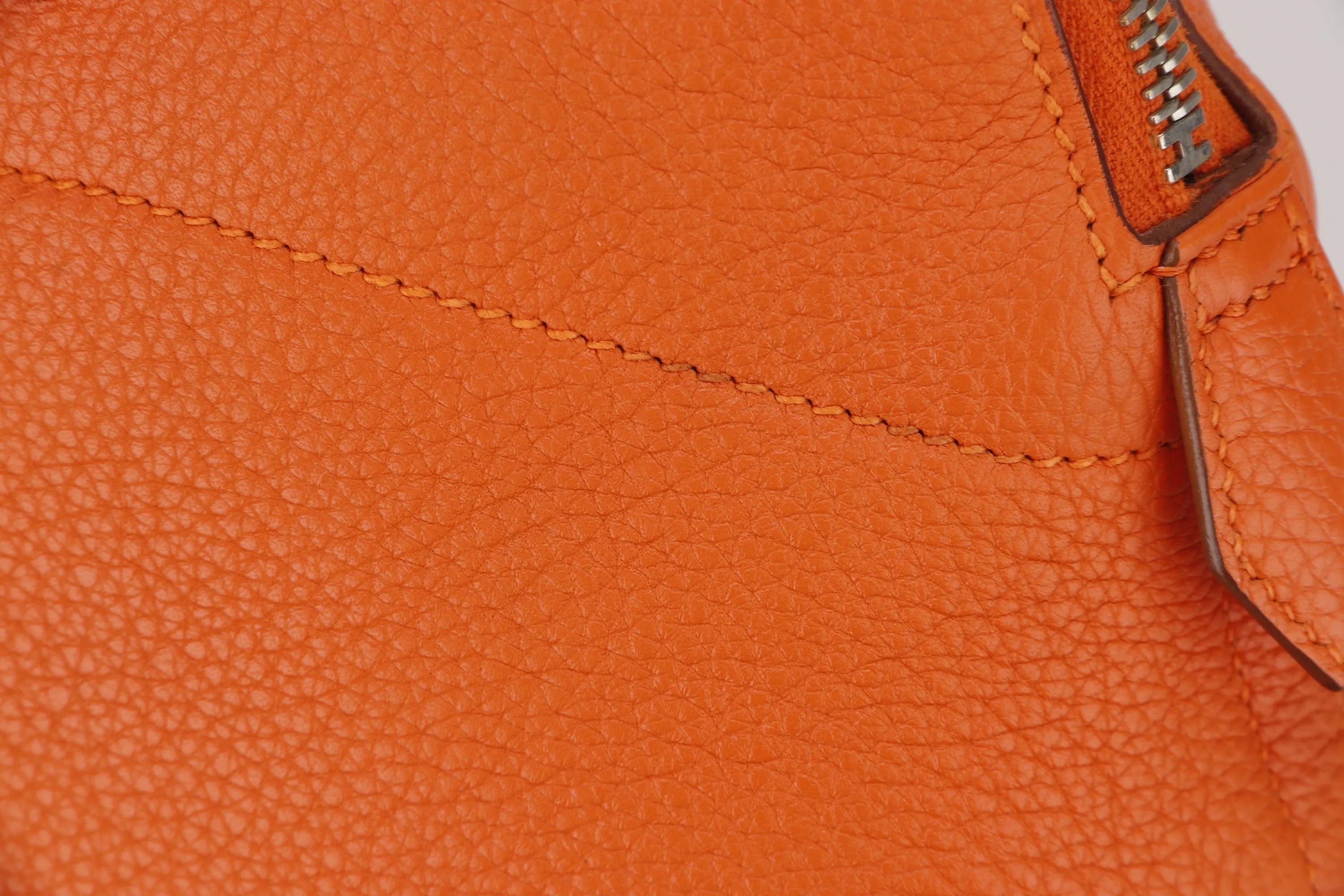 HERMES BOLIDE 31 (STAMP M (2009)) FEU COLOR CLEMENCE LEATHER, WITH KEYS, LOCK, STRAP, RAINCOAT & DUST COVER