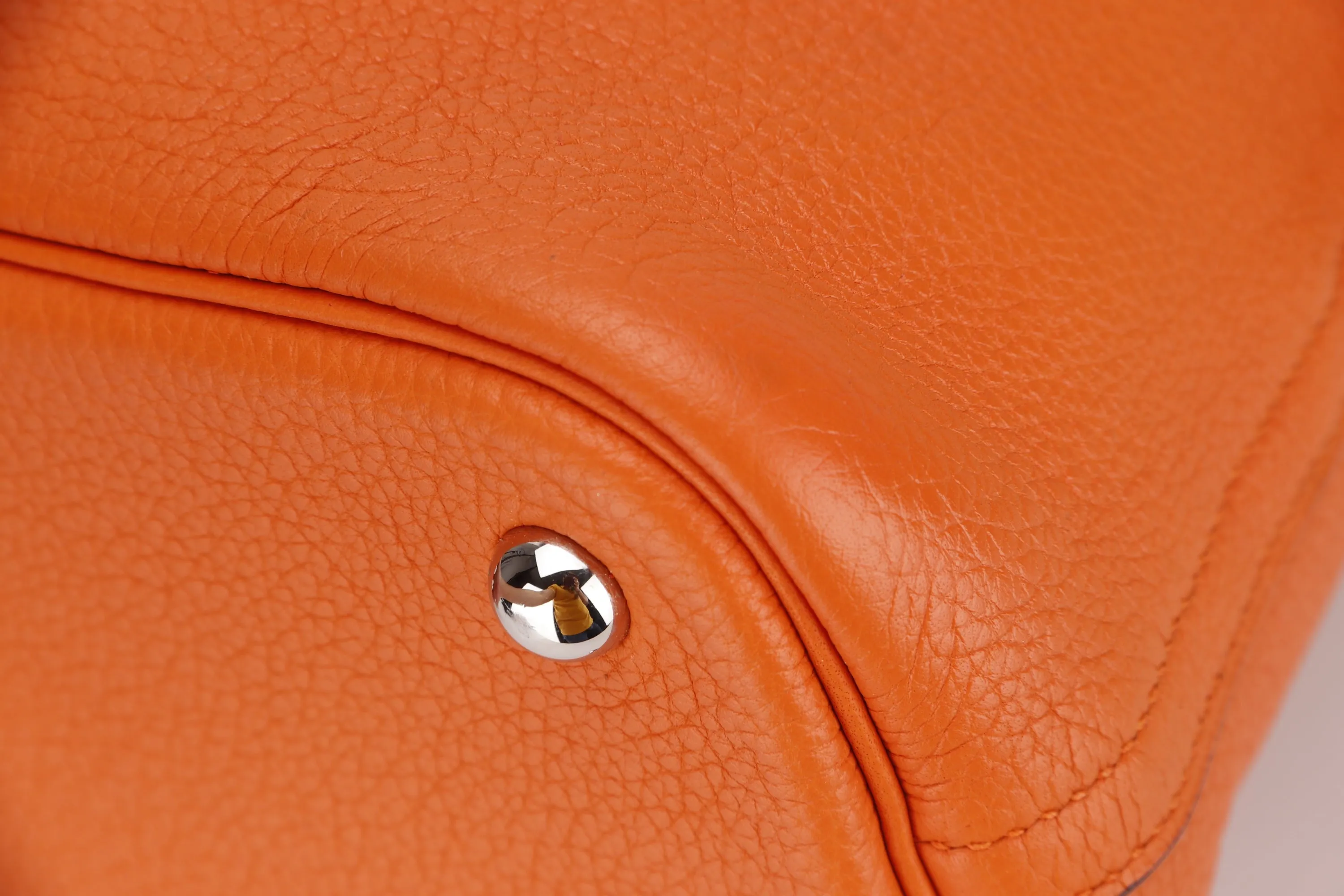 HERMES BOLIDE 31 (STAMP M (2009)) FEU COLOR CLEMENCE LEATHER, WITH KEYS, LOCK, STRAP, RAINCOAT & DUST COVER