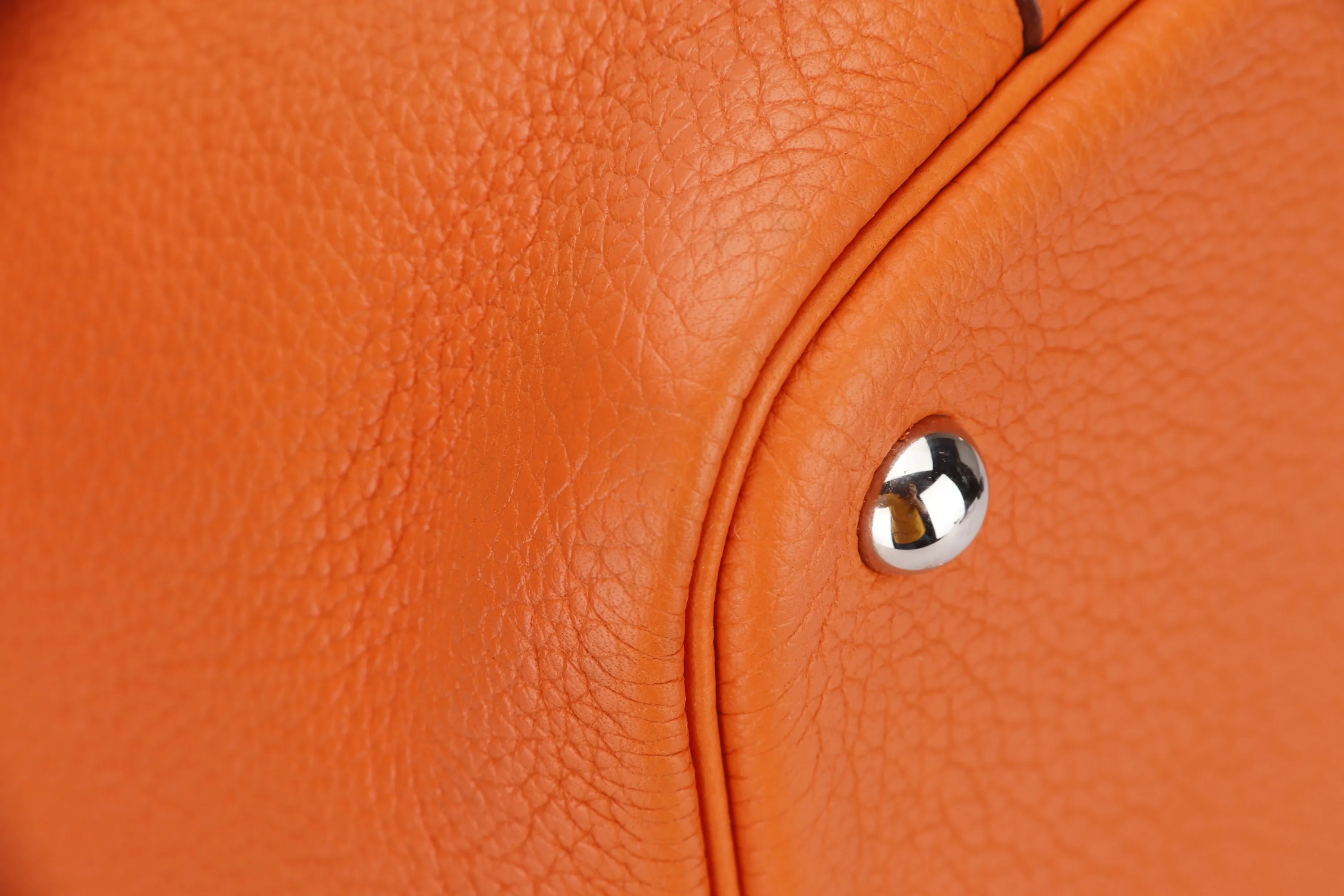 HERMES BOLIDE 31 (STAMP M (2009)) FEU COLOR CLEMENCE LEATHER, WITH KEYS, LOCK, STRAP, RAINCOAT & DUST COVER