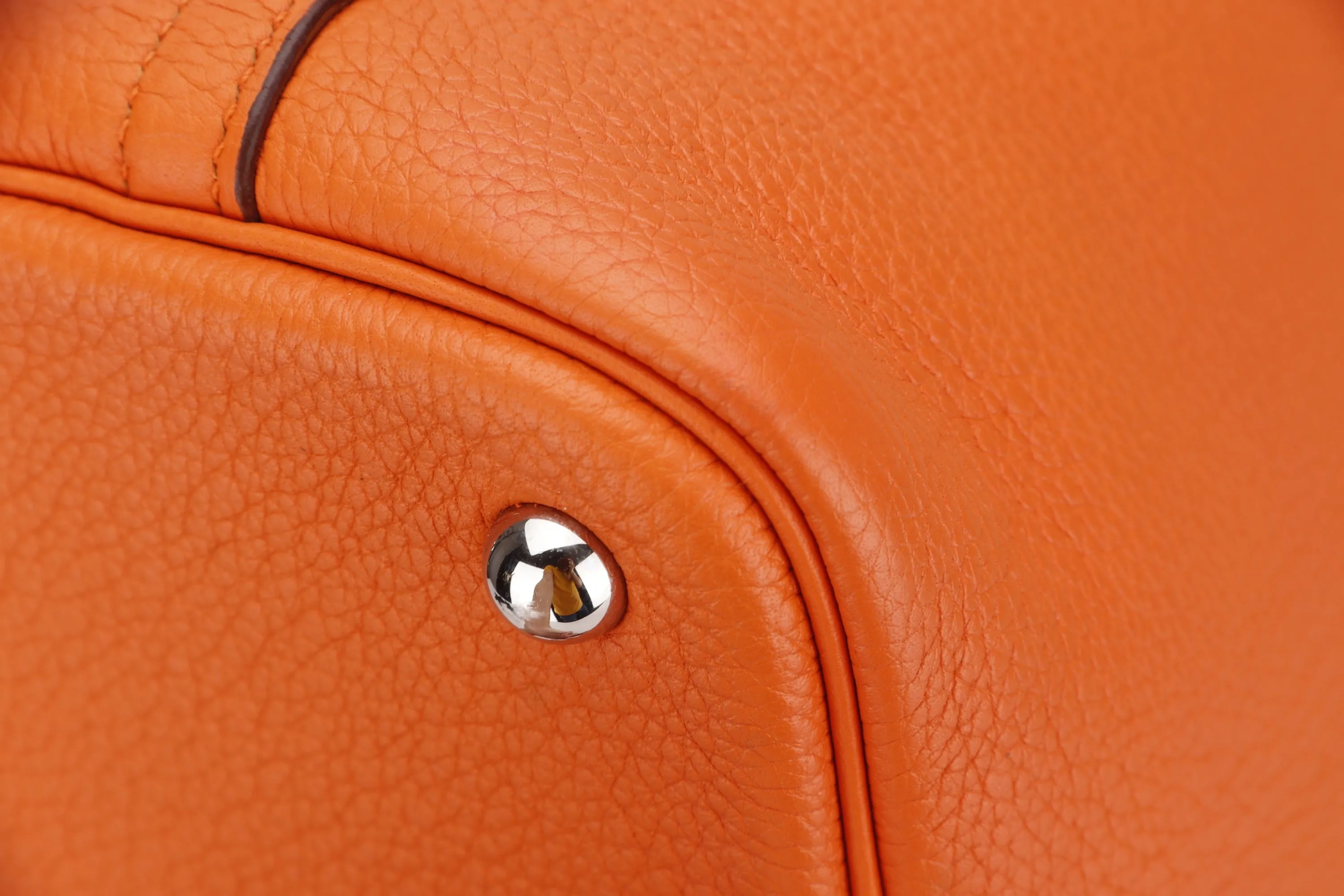 HERMES BOLIDE 31 (STAMP M (2009)) FEU COLOR CLEMENCE LEATHER, WITH KEYS, LOCK, STRAP, RAINCOAT & DUST COVER