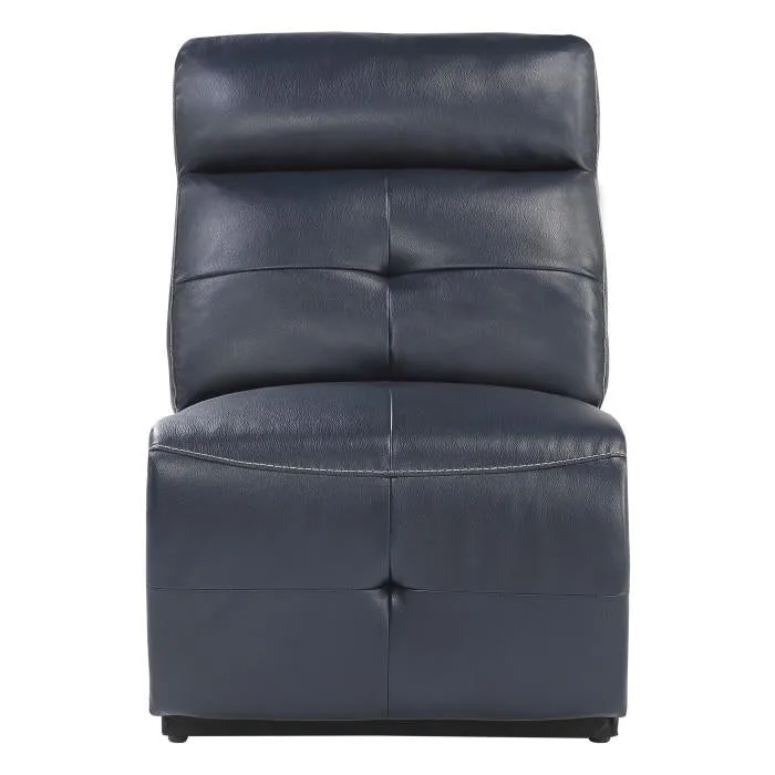 Homelegance Furniture Avenue Armless Reclining Chair in Navy 9469NVB-AR