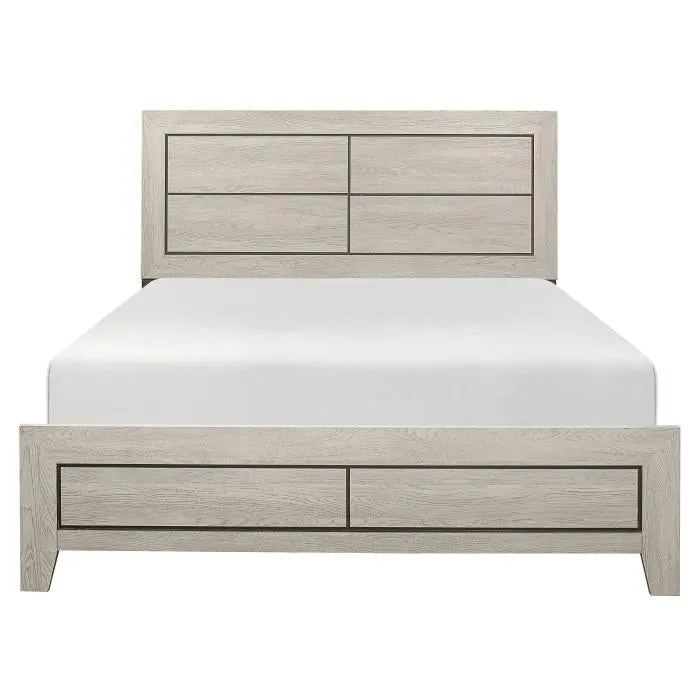 Homelegance Furniture Quinby Queen Panel Bed in Light Brown 1525-1